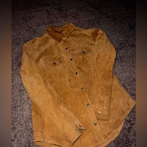 Suede Collared Overshirt